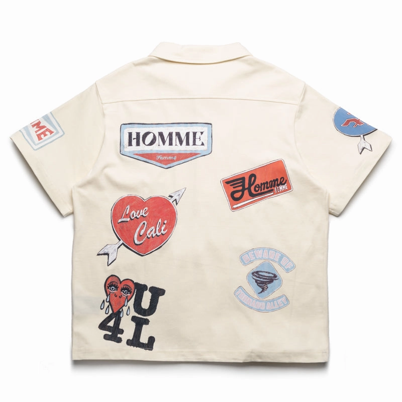 Homme Femme Road Trip Button Down - Off White Hidden Placket BBQ Party