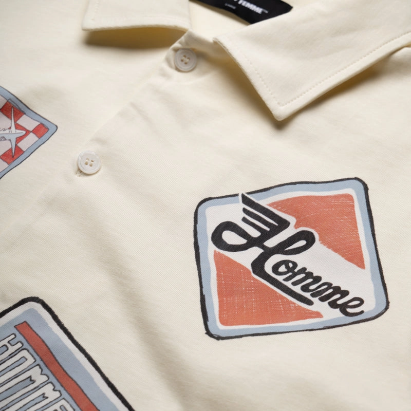 Homme Femme Road Trip Button Down - Off White Street Chic