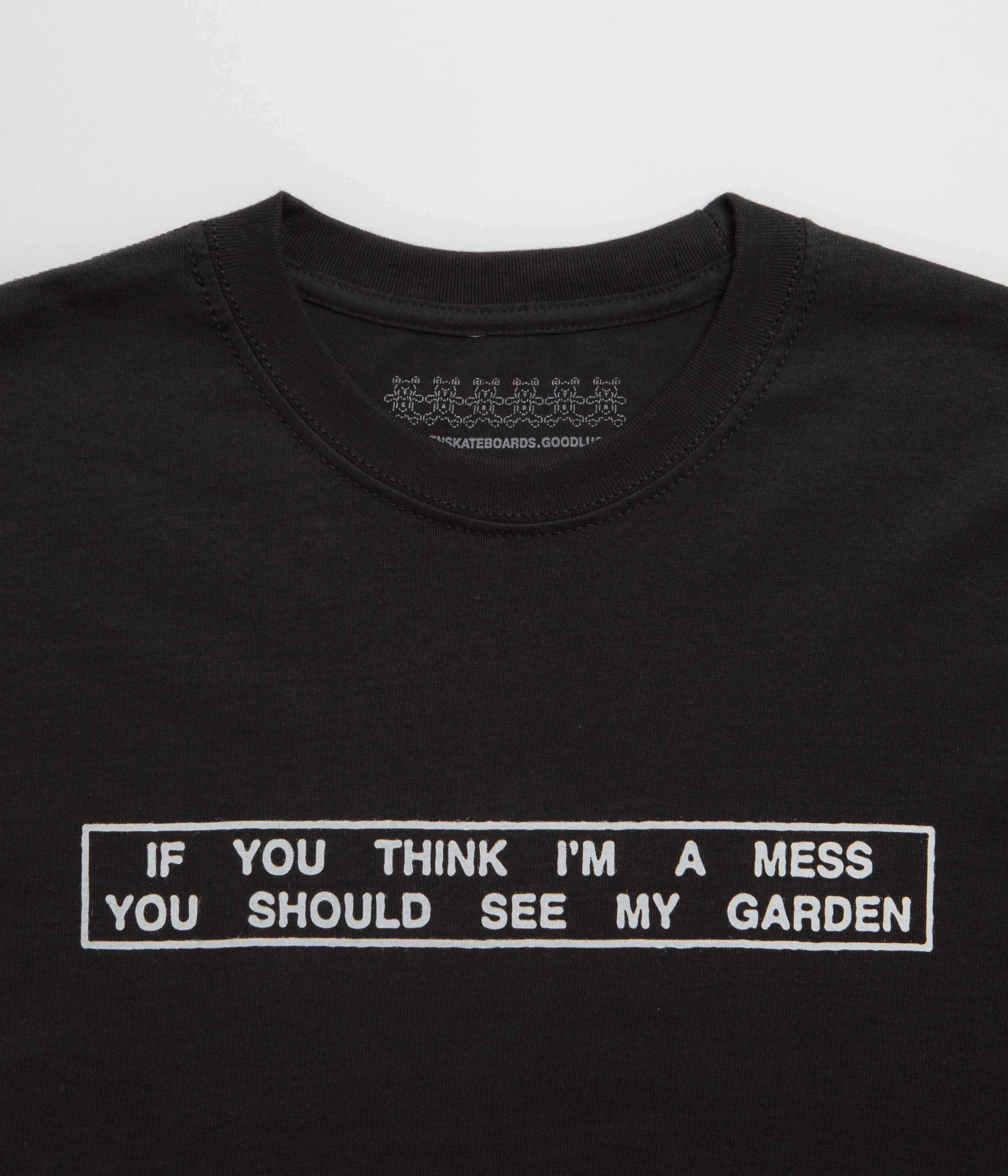 Garden Mess T-Shirt - Black Slub Texture Fabric