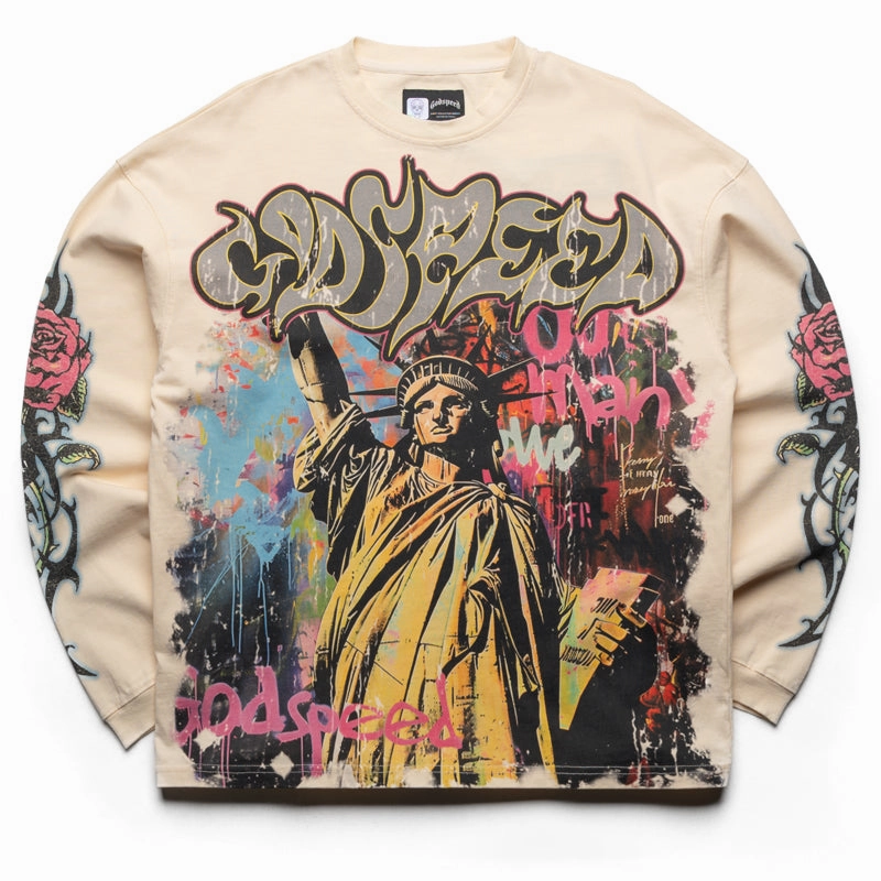 Godspeed New York Vandal L/S Tee - Bone Resilient Collar Interlining