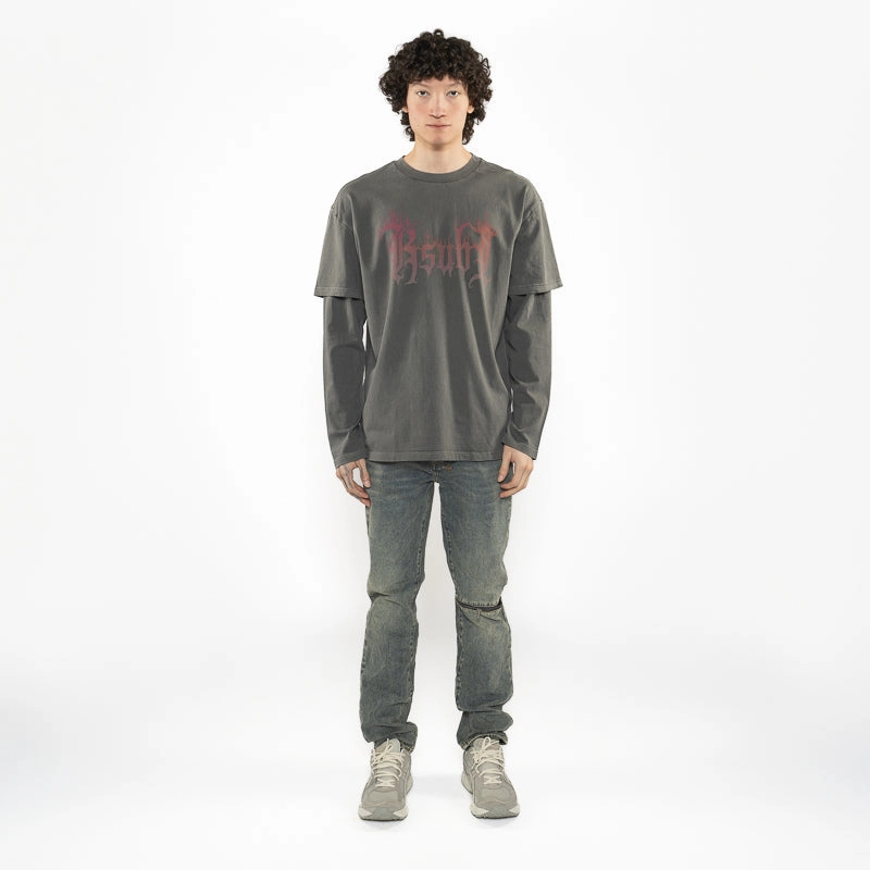 Best-selling Daytime Ksubi Fuego Layered L/S Tee - Faded Black