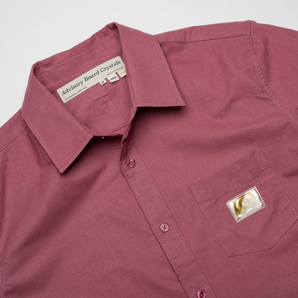 Advisory Board Crystals Short Sleeve Oxford Shirt - Mauve Contrast Stitch Sophisticated Look