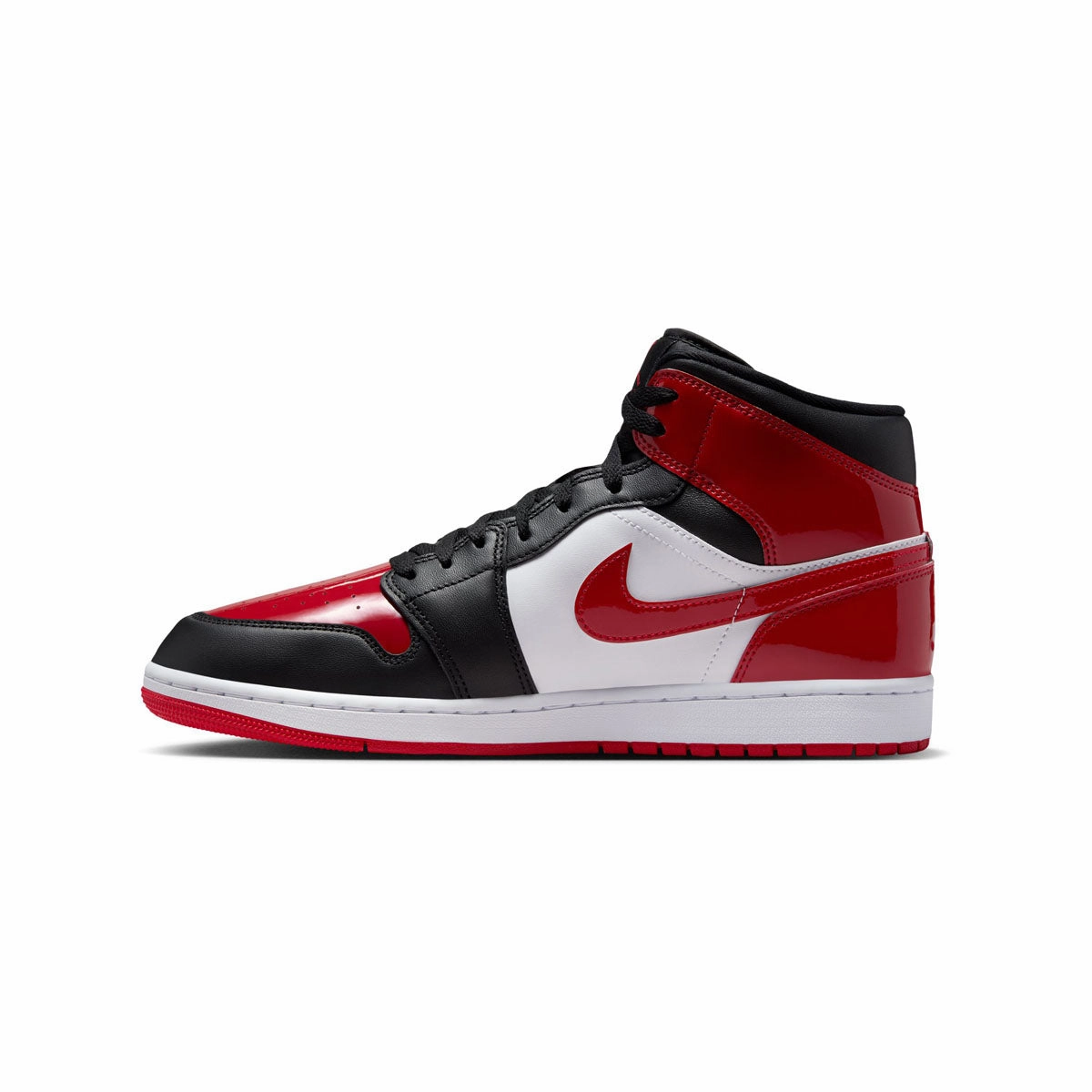 Wedge Heel Air Jordan 1 Mid SE 'Bred Toe' Men's Shoes