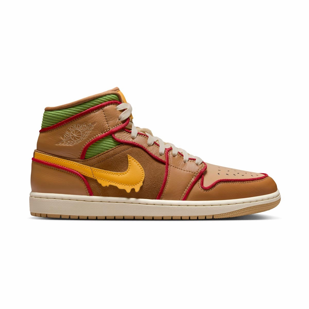 Air Jordan 1 Mid SE 'Cheeseburger' Men's Shoes Soft Materials