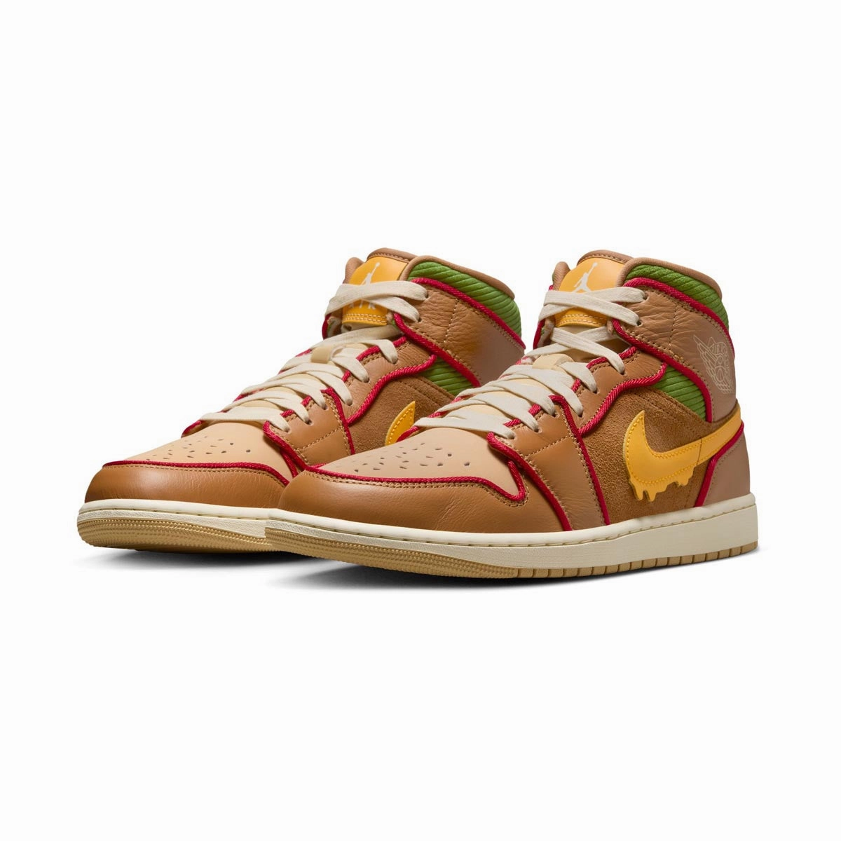Air Jordan 1 Mid SE 'Cheeseburger' Men's Shoes Wave Hike