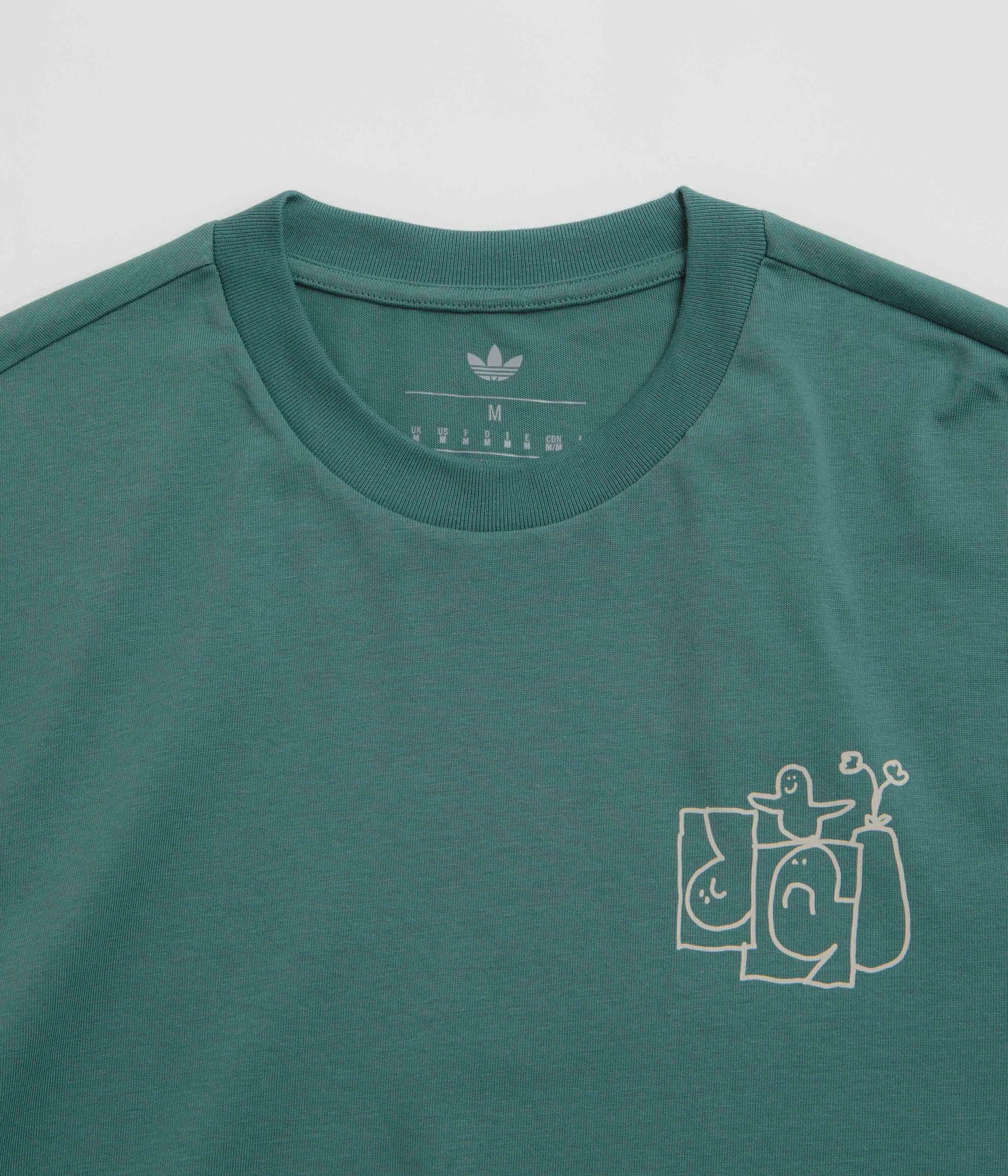 neon colors family venue event Adidas Shmoofoil Stairs T-Shirt - Preloved Teal / Alumina