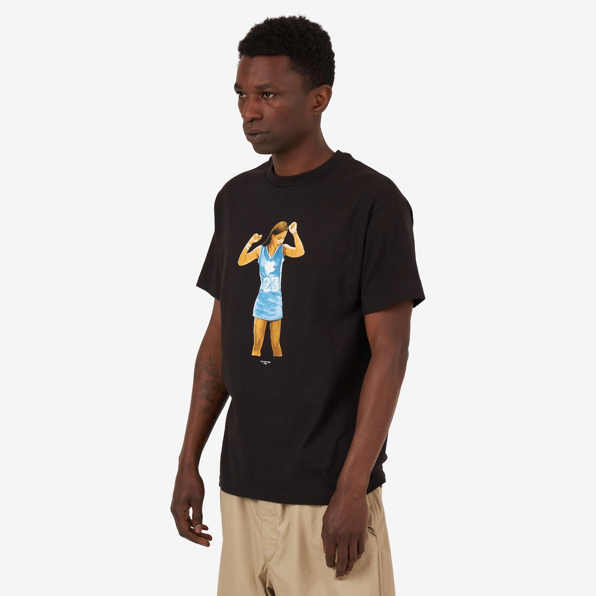 Up-to-date modern hem Full Court Press Mya T-shirt / Black