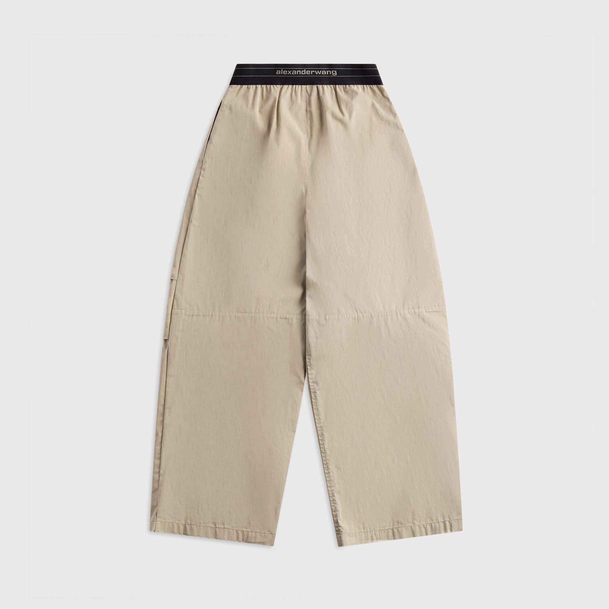 Wide fit All weather Alexander Wang Mid Rise Pleated Knee Pant with Elastic Logo - Stone
