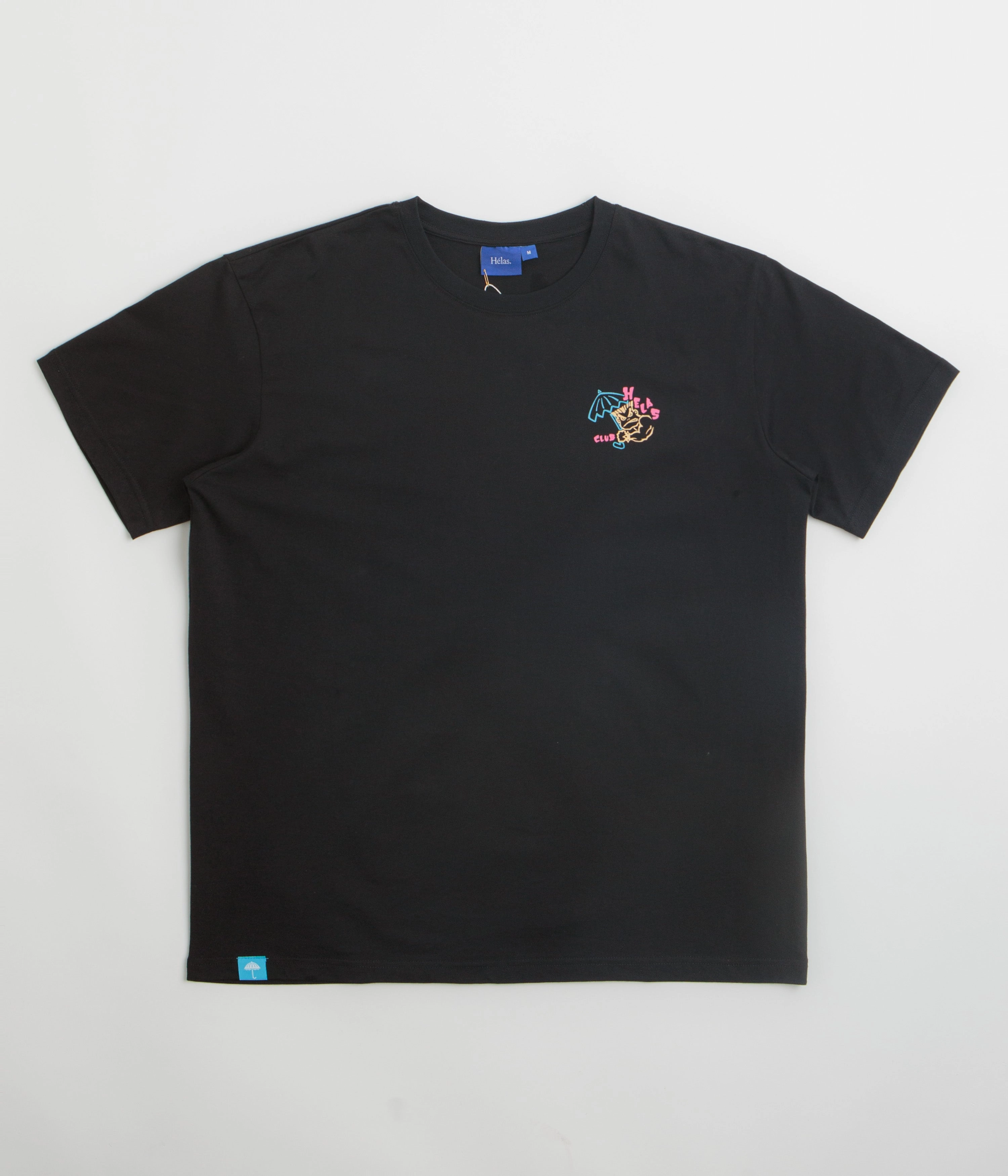 Double Needle Stitching Helas Bad T-Shirt - Black