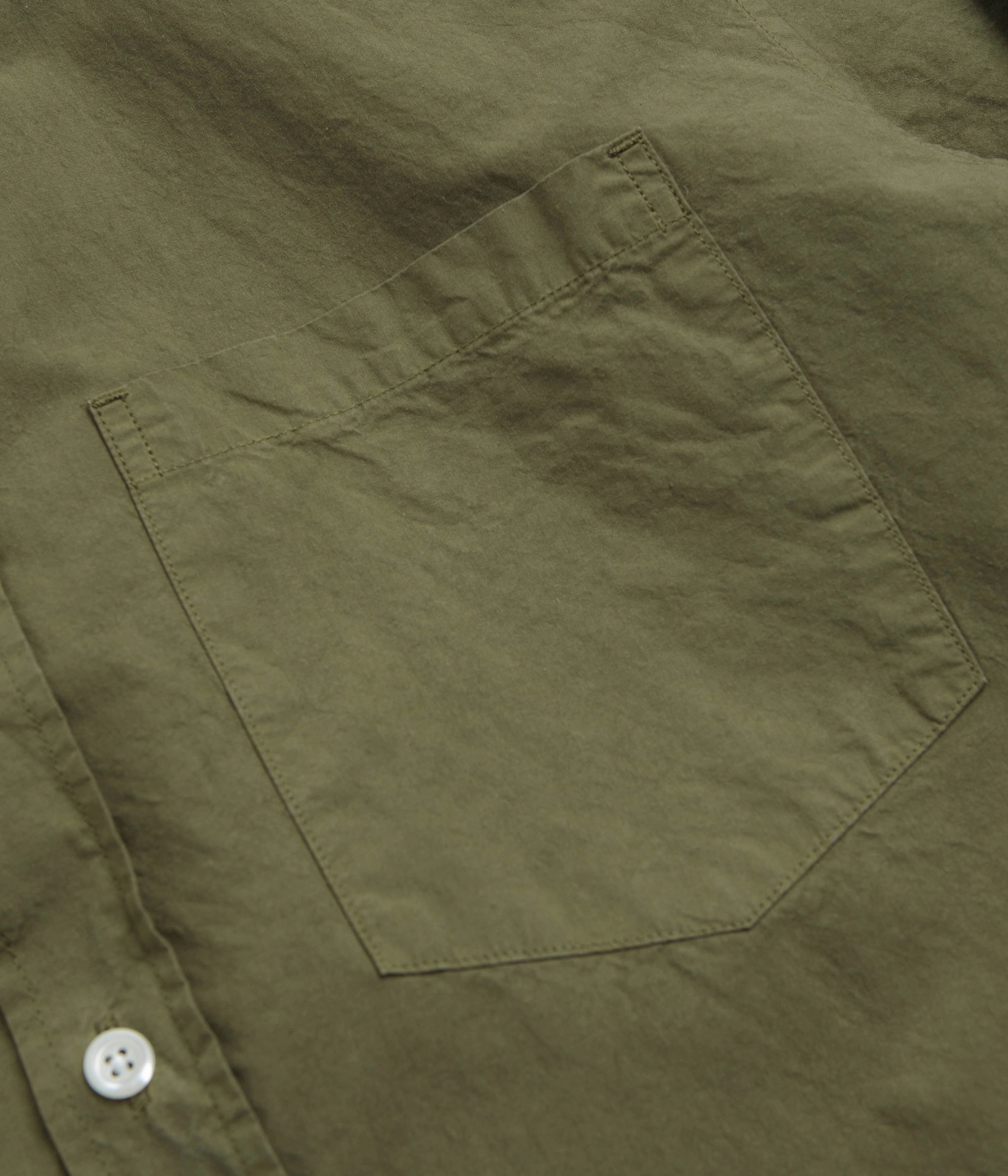 Retro Vibe Non Iron Material Norse Projects Osvald Cotton Tencel Shirt - Sitka Green