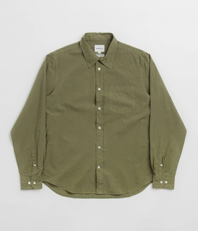 High-Quality Fabric Relaxed Vibe Norse Projects Osvald Cotton Tencel Shirt - Sitka Green