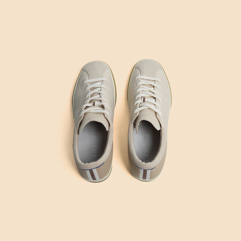 Rothy - Lace Up Sneakers - Cream White Dirt Hike Move Free
