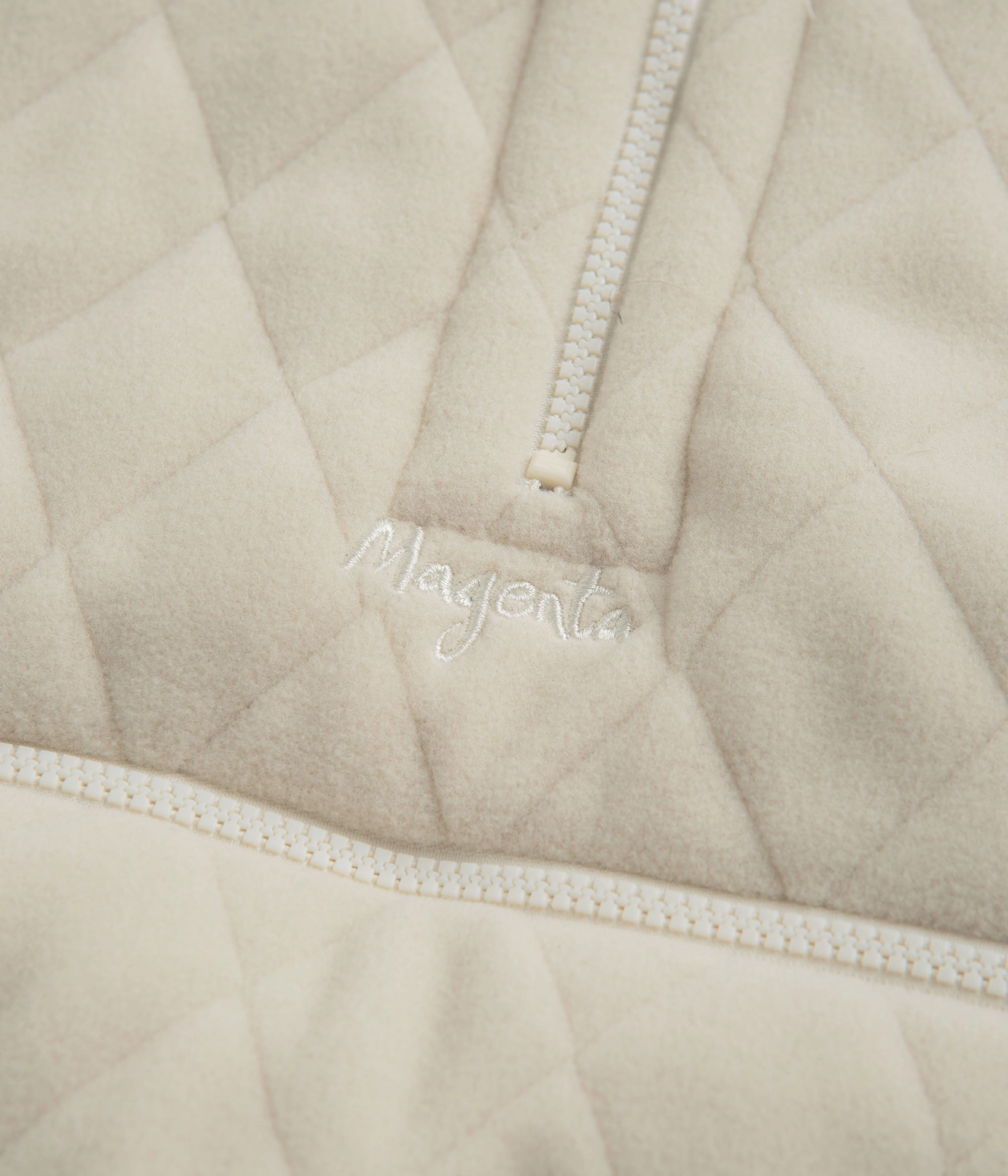 Magenta Lunar Quilted High Neck Sweatshirt - Natural Easy Layering Silk