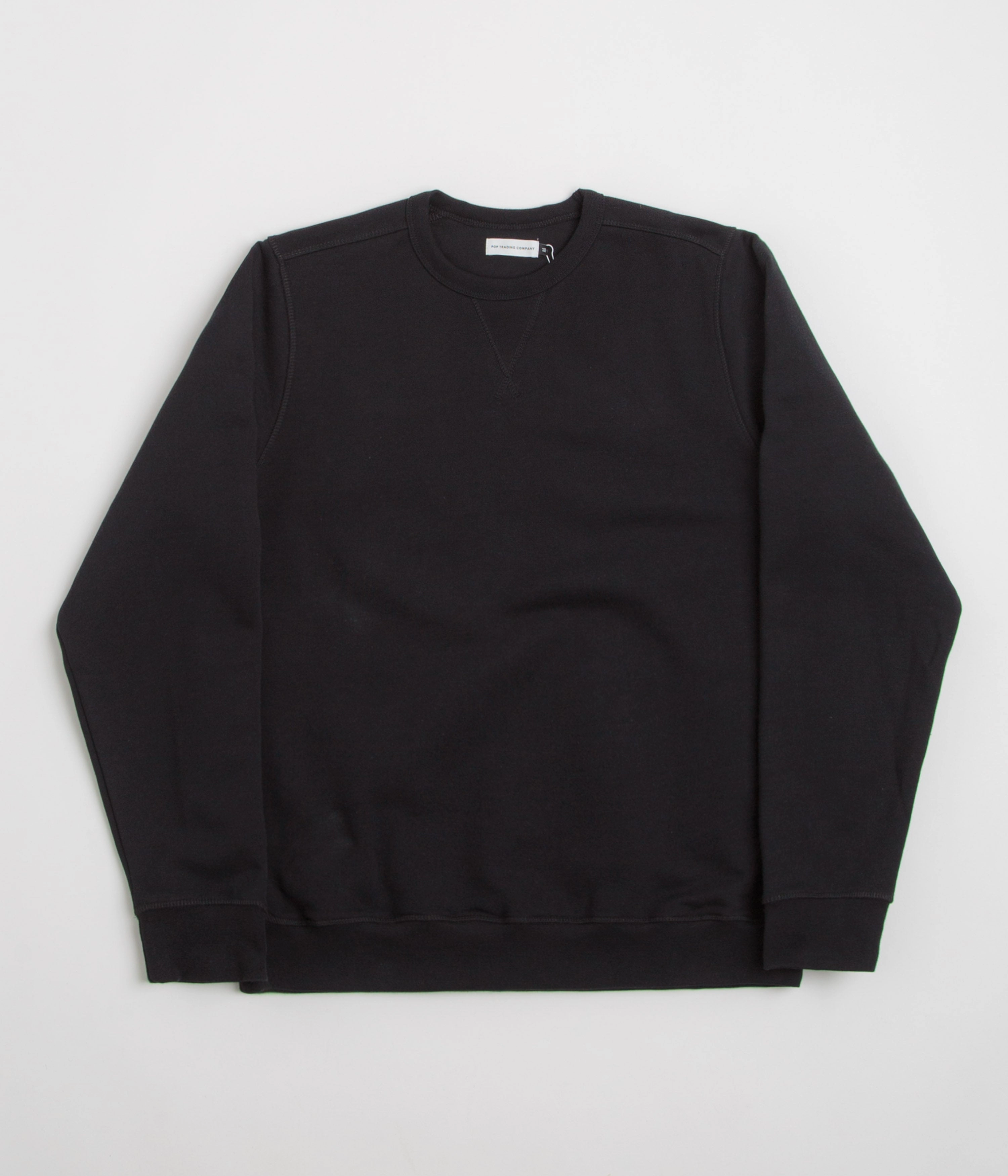 Pop Trading Company Logo Crewneck Sweatshirt - Black / White Core Active Functional Features