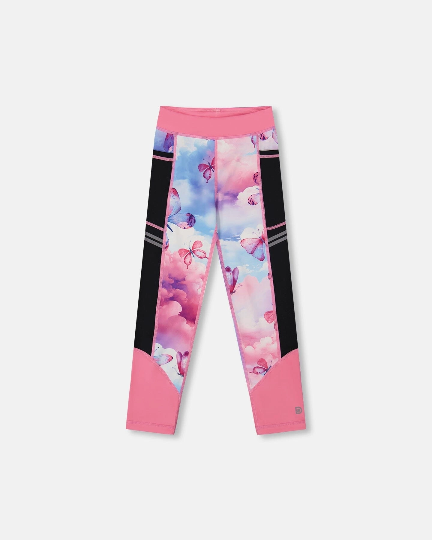 Fashion Staple Essential Wearable Printed Athletic Leggings Pink, Blue And Butterflies