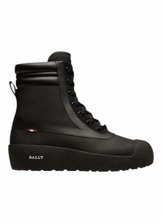 Bally Croker 6239720 Men's Black Calf Leather Shirling-Lined Boots Protective Upper Reflective Safety Accents