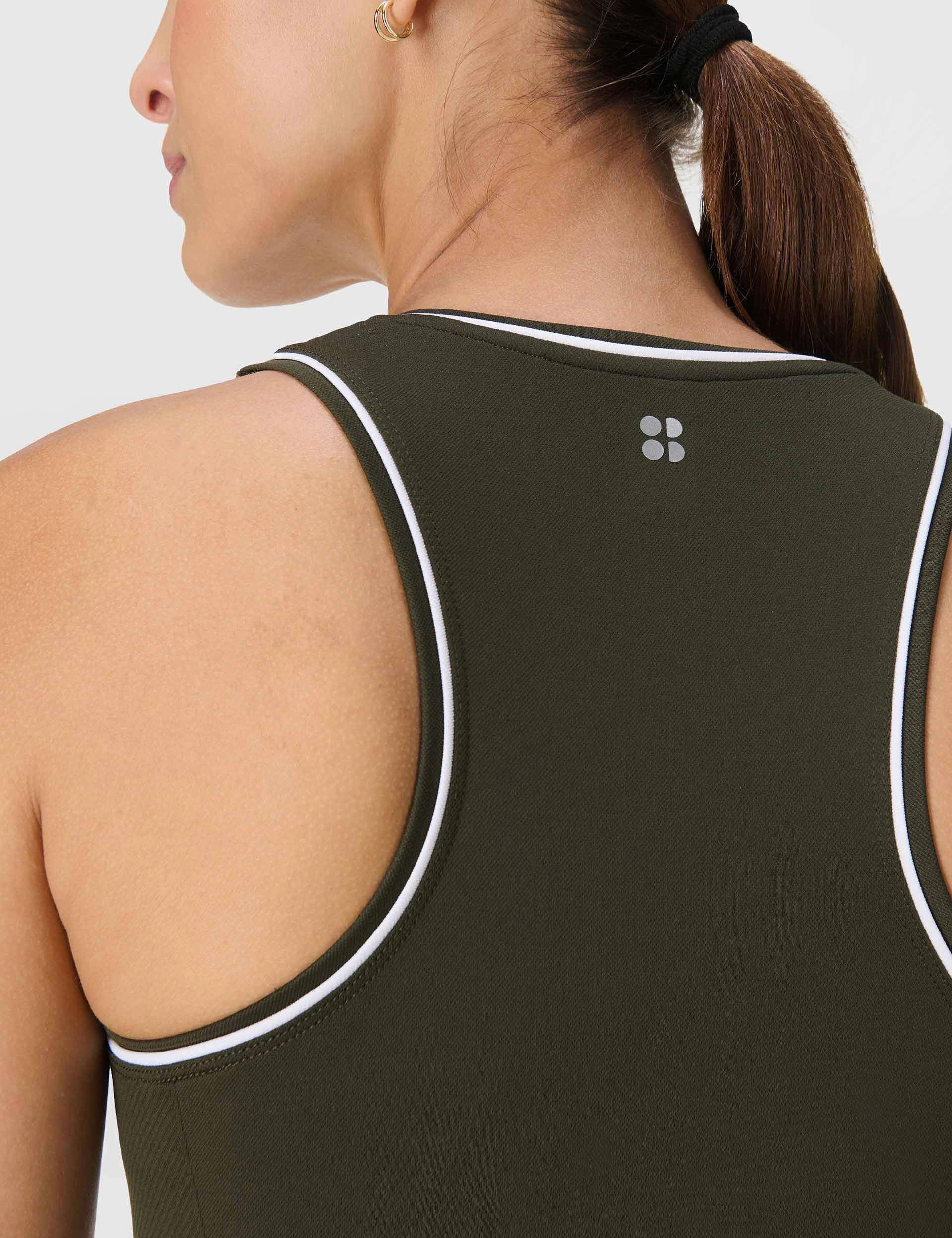 Athlete Crop Seamless Workout Vest - Nori Green short - distance transportation fuel efficient