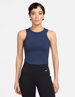 One Fitted Dri-FIT Cropped Tank Top - Midnight Navy NonIrritating Seams