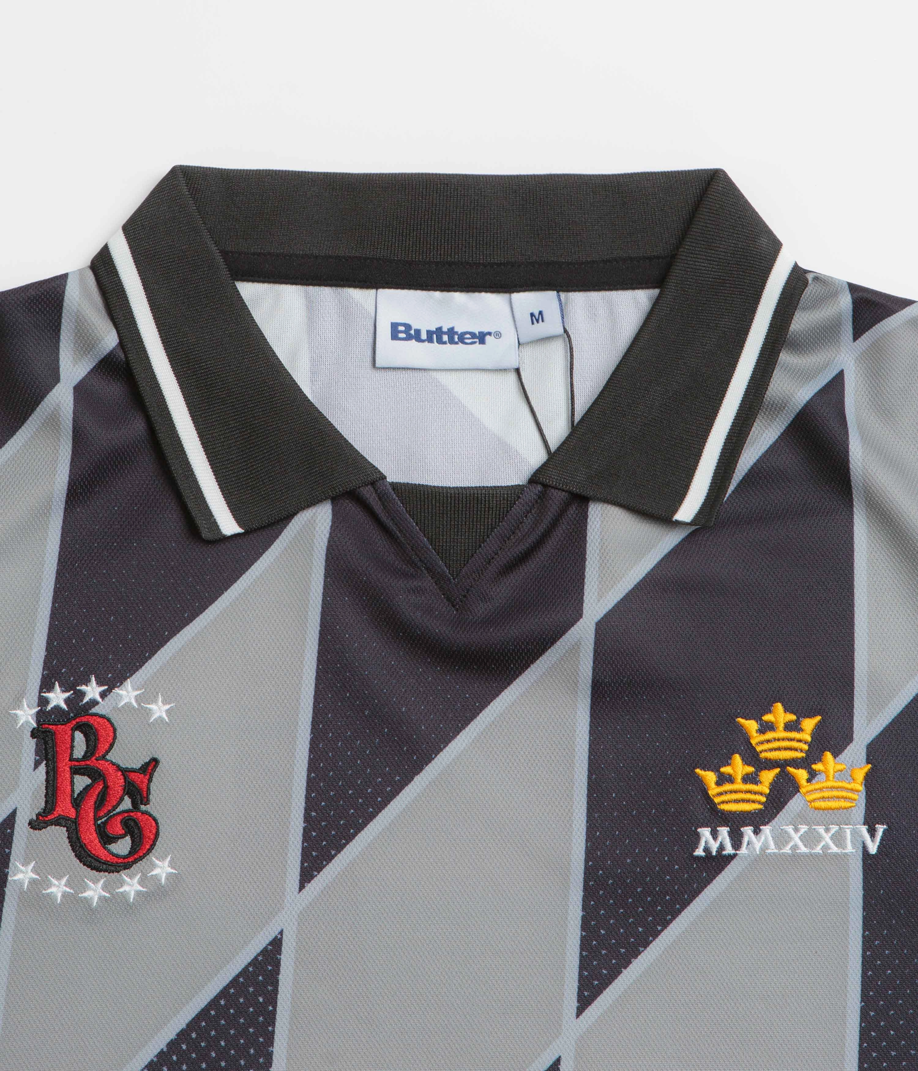 Butter Goods Football Jersey - Grey / Black Minimalist