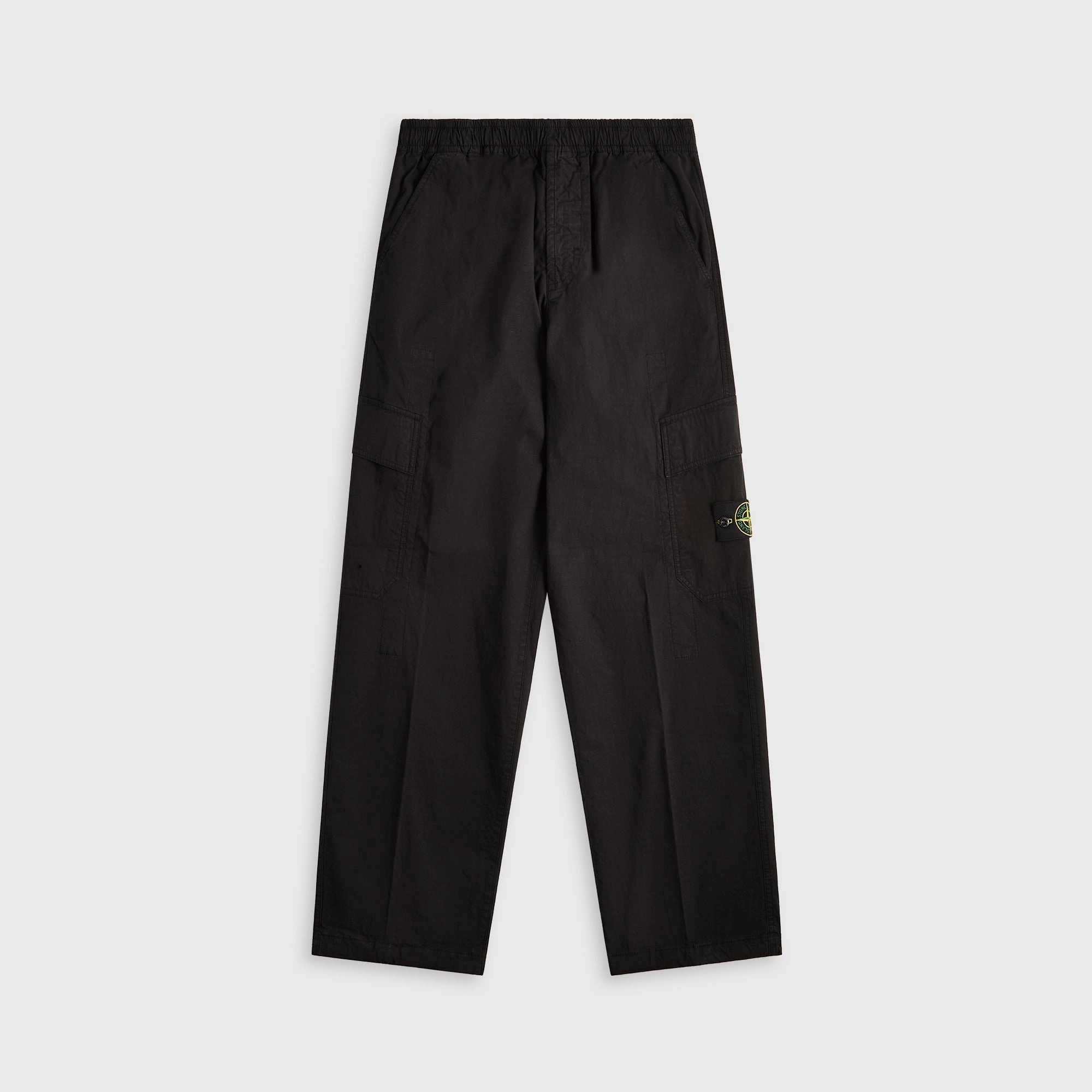 Stone Island Mil-Spec Stretch Ripstop-Tc Garment Dyed Cargo Pant - Black Relaxed Lines