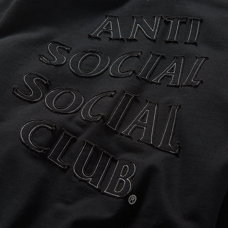 Anti Social Social Club Applique Mind Games Hoodie - Black Ramadan wear Faded Wash Effect