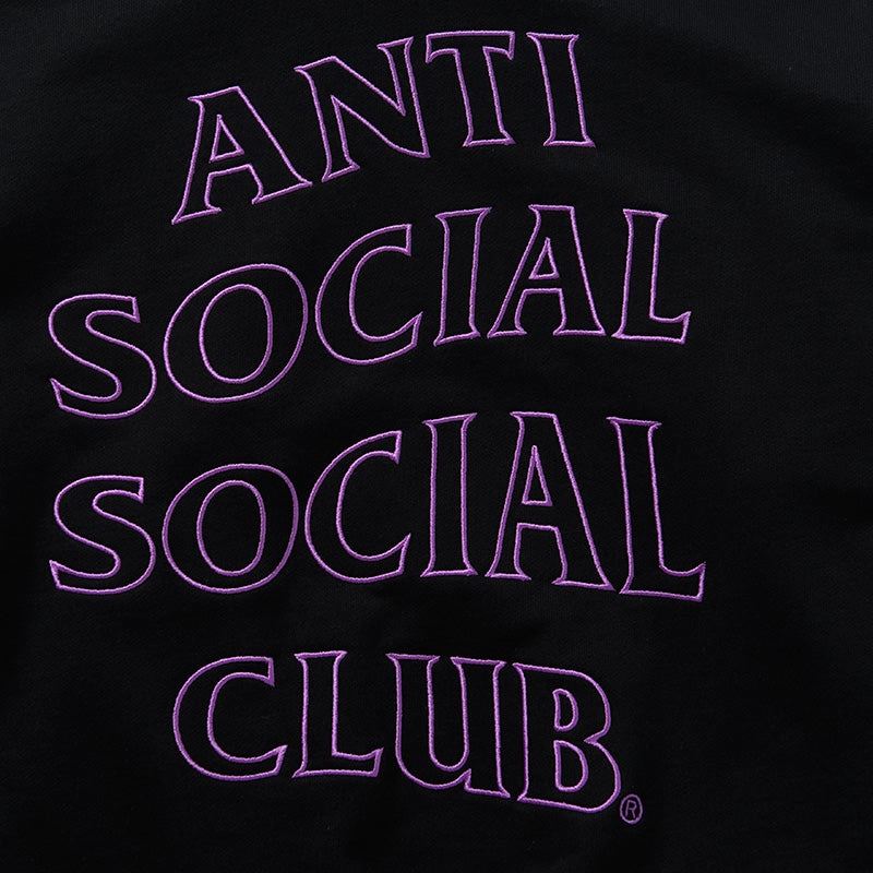 Stylish Detail stage outfit Anti Social Social Club Chenille Checkered Hoodie - Black