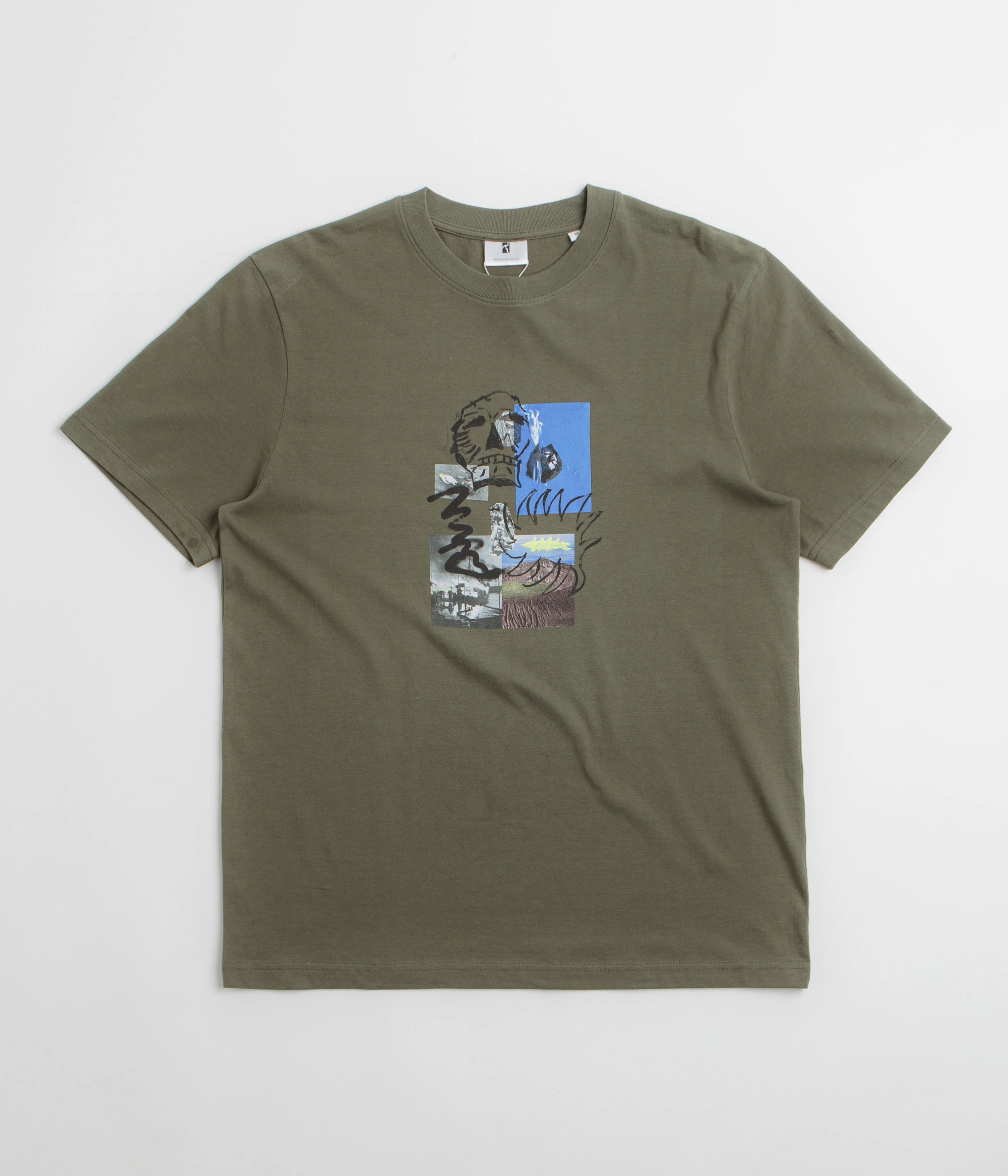 Poetic Collective Skull T-Shirt - Khaki shift silhouette