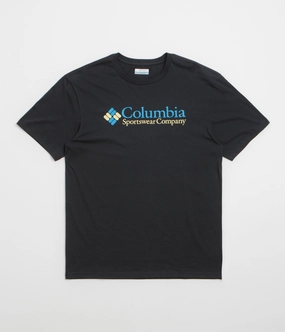 night Edgy Columbia CSC Basic Logo T-Shirt - Black / CSC Retro Logo / Blue
