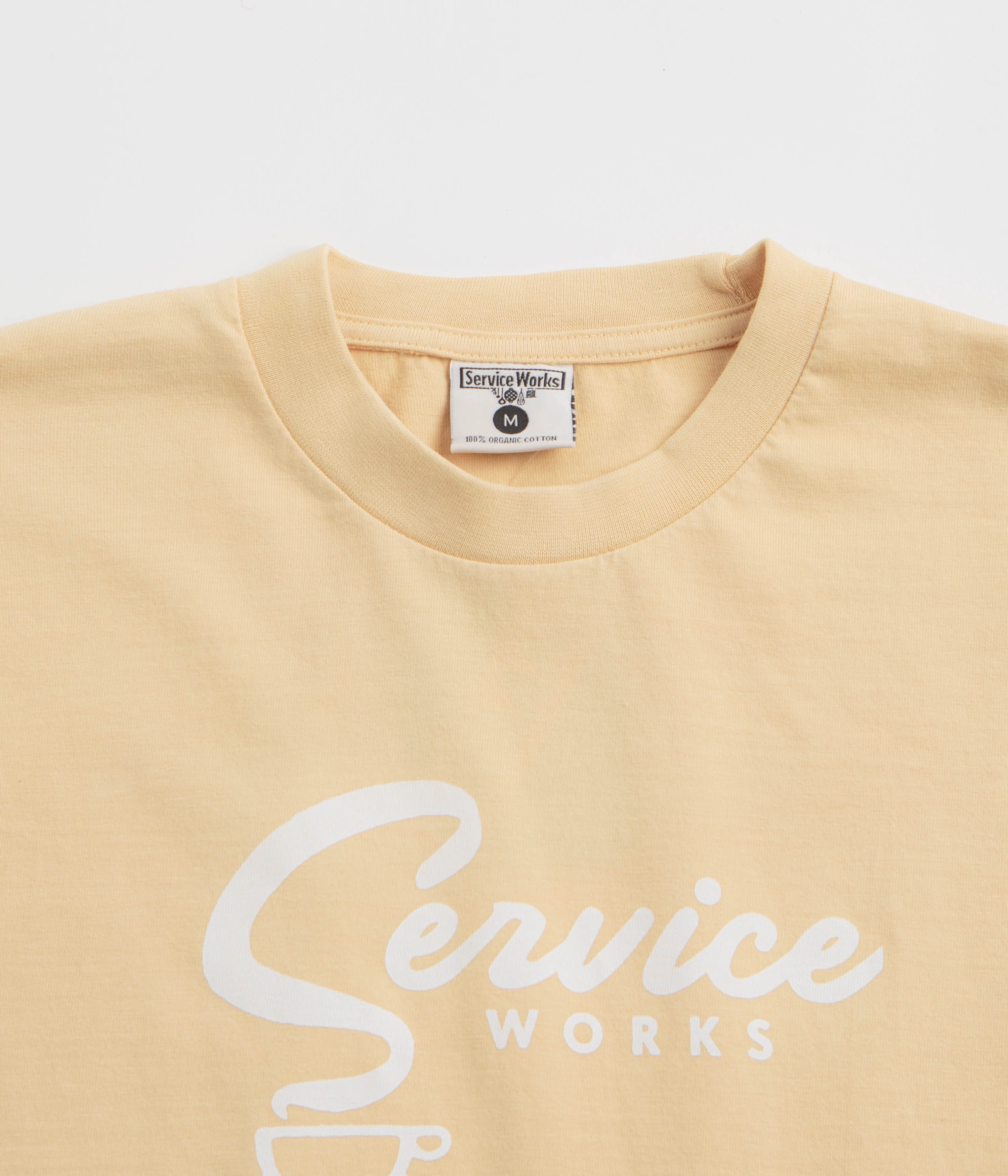 tie waist Bound Armhole Edges Service Works Espresso T-Shirt - Khaki