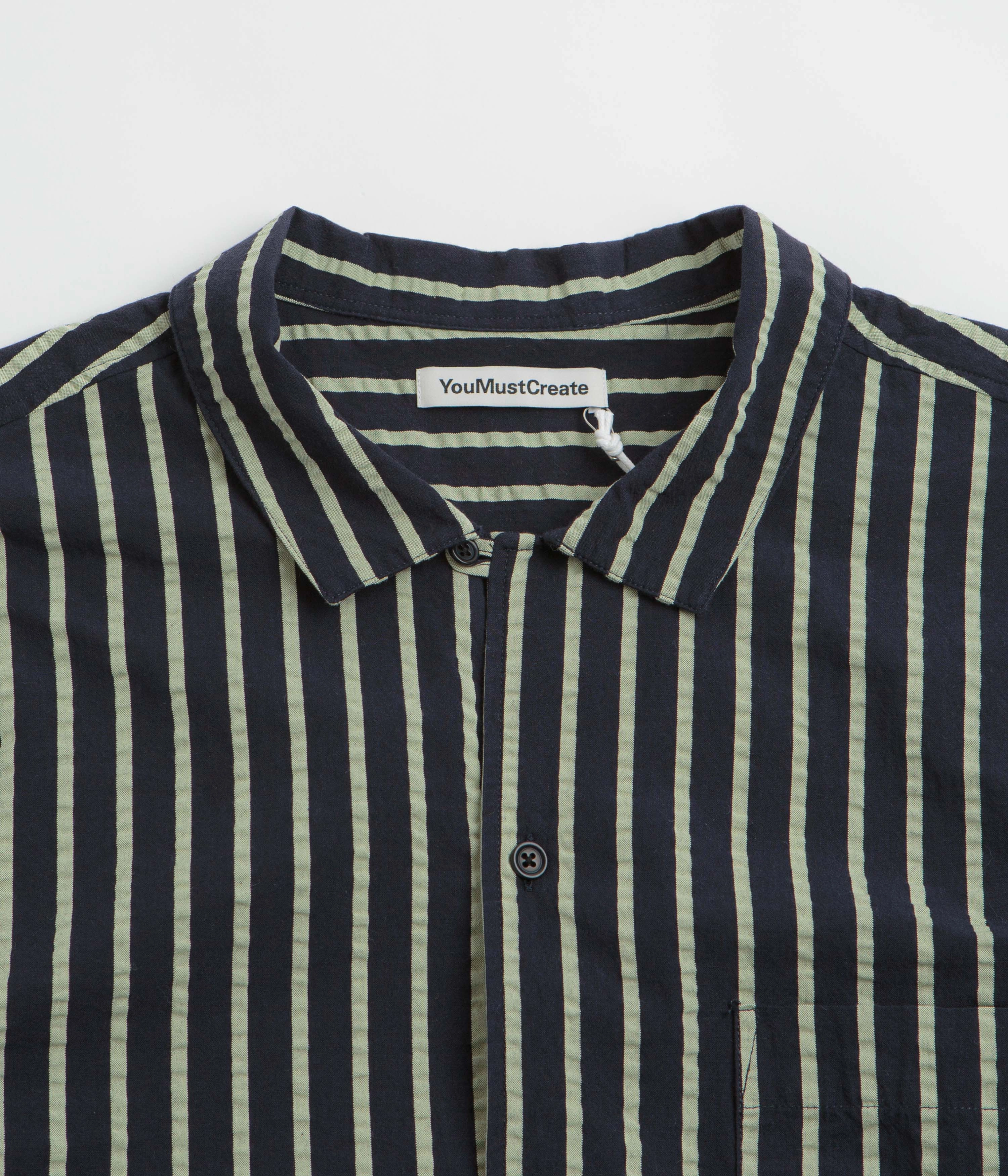 Functional Wear YMC Malick Short Sleeve Shirt - Navy / Yellow