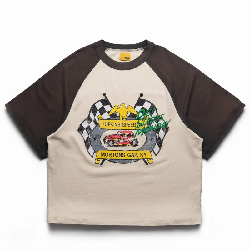 Diet Starts Monday Mortons Gap Raglan Tee - Vintage Black/Antique White Regular Fit campervan event