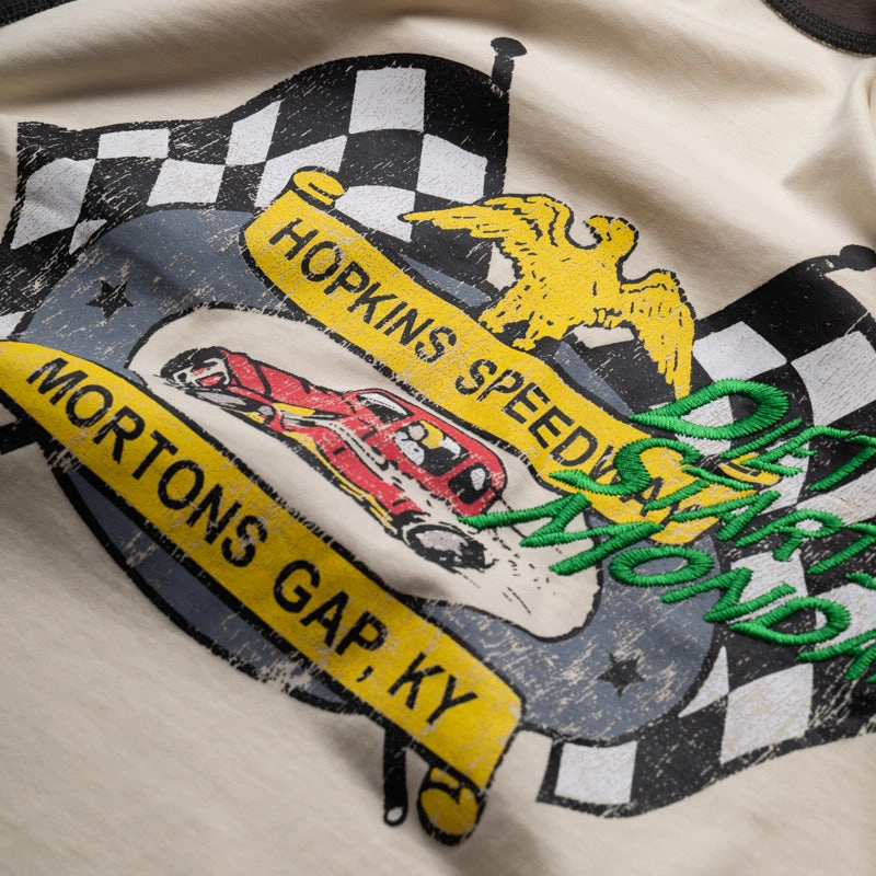 Diet Starts Monday Mortons Gap Raglan Tee - Vintage Black/Antique White straight-leg pants silhouette safari venue