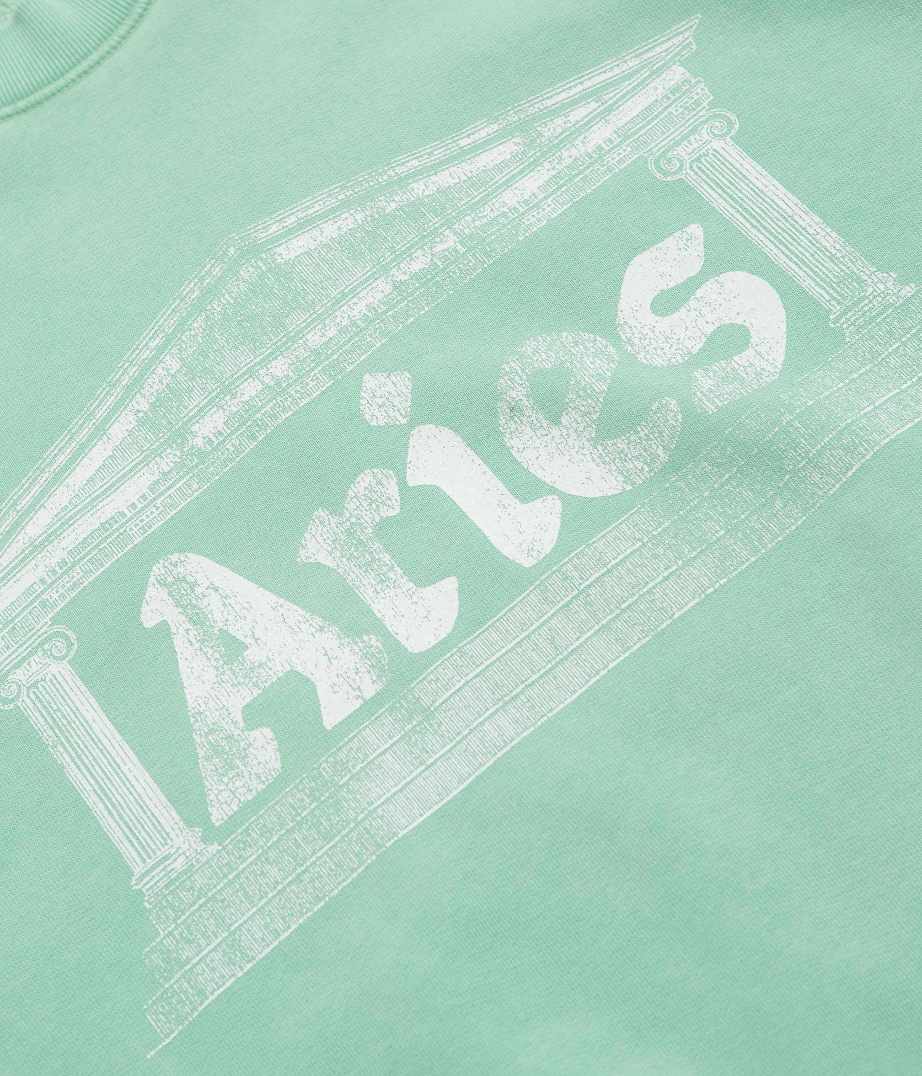 Aries Aged Ancient Column Crewneck Sweatshirt - Aqua Classic Minimal V-Neck