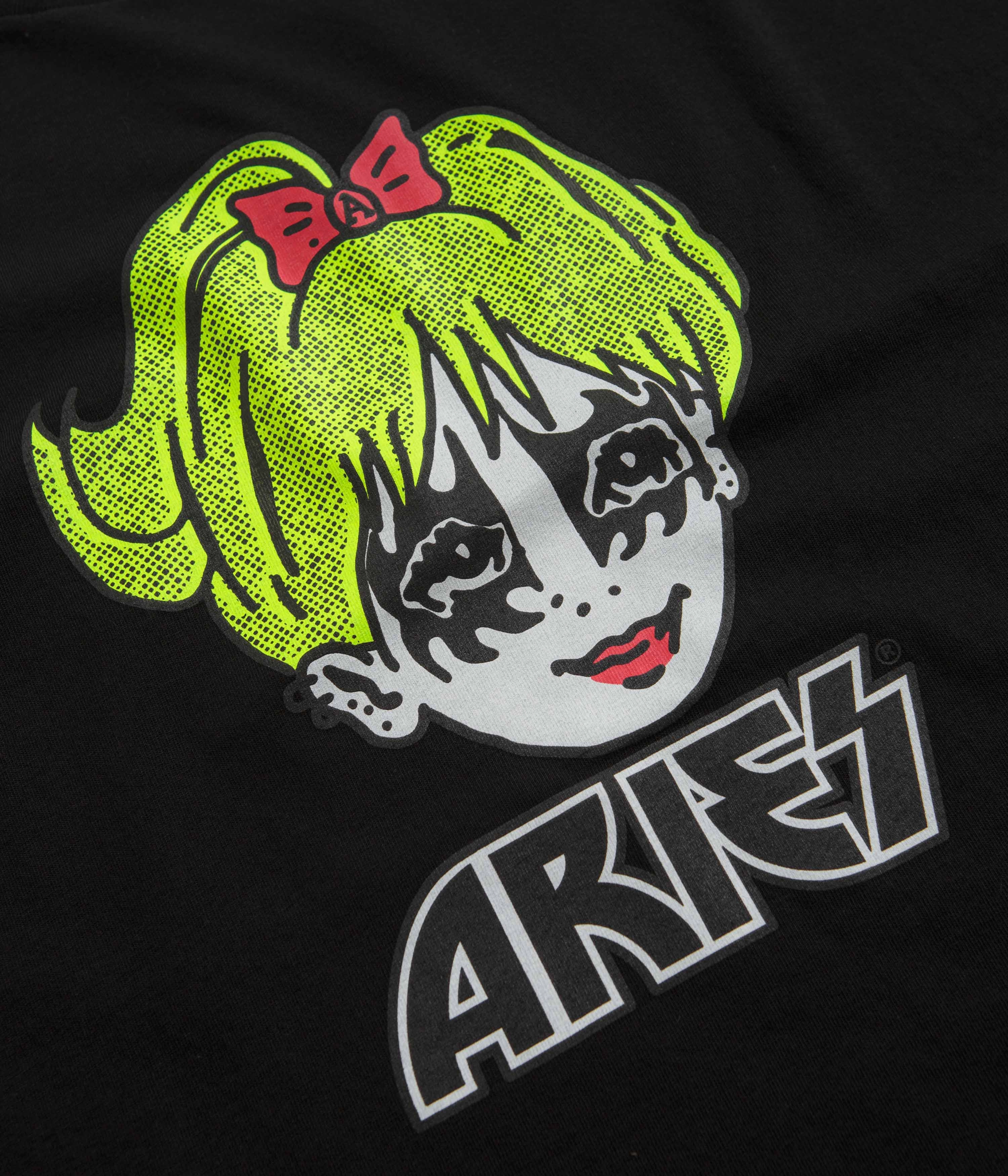 short hem Aries Kiss T-Shirt - Black