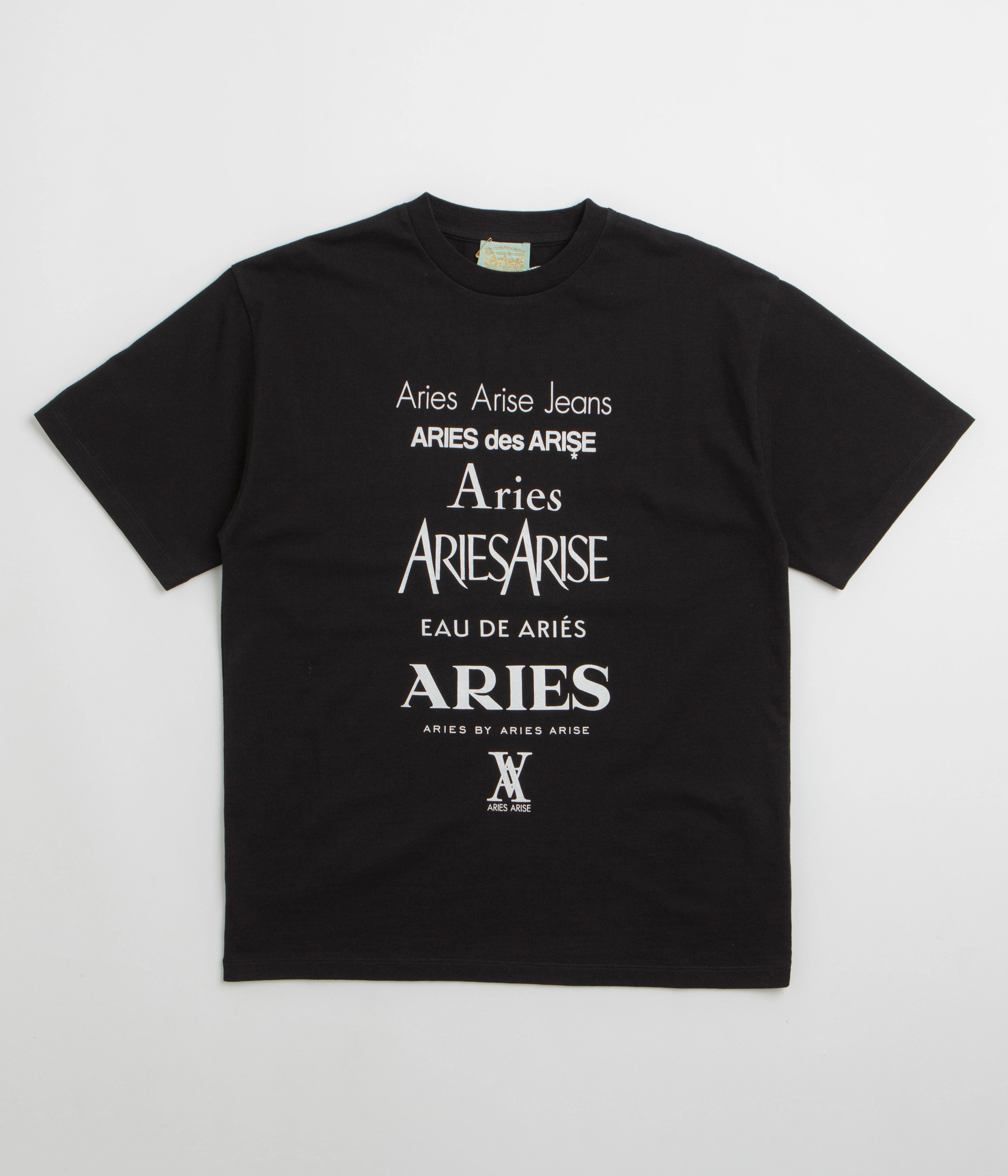 Aries Perfume T-Shirt - Black ruching rhinestone