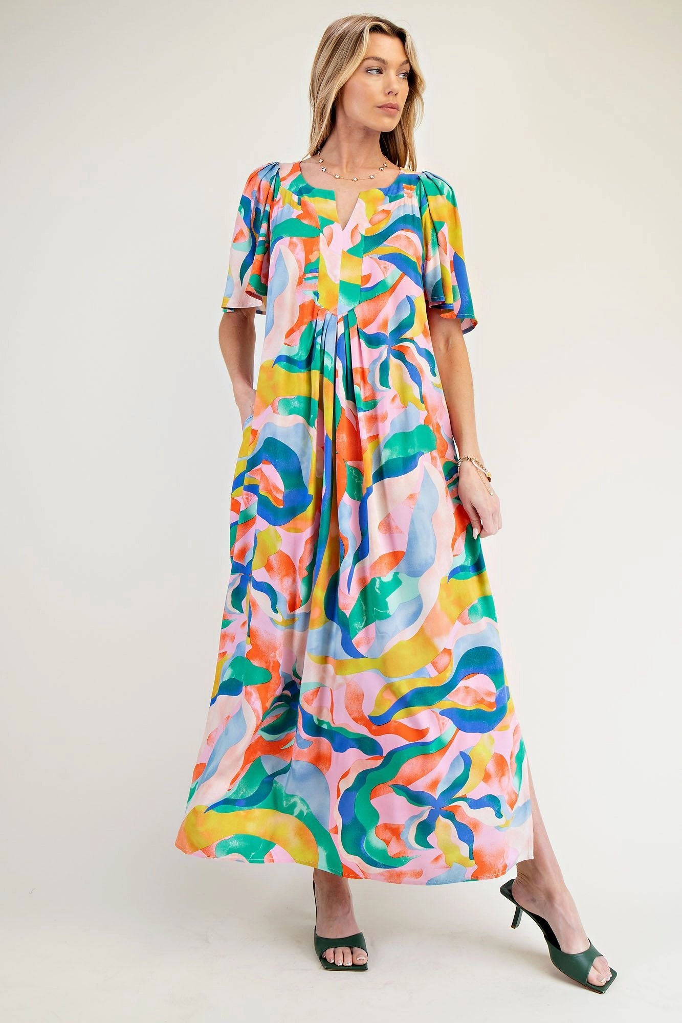 Soft And Comfortable Chilly Weather Comfort Artful Escape Printed Maxi