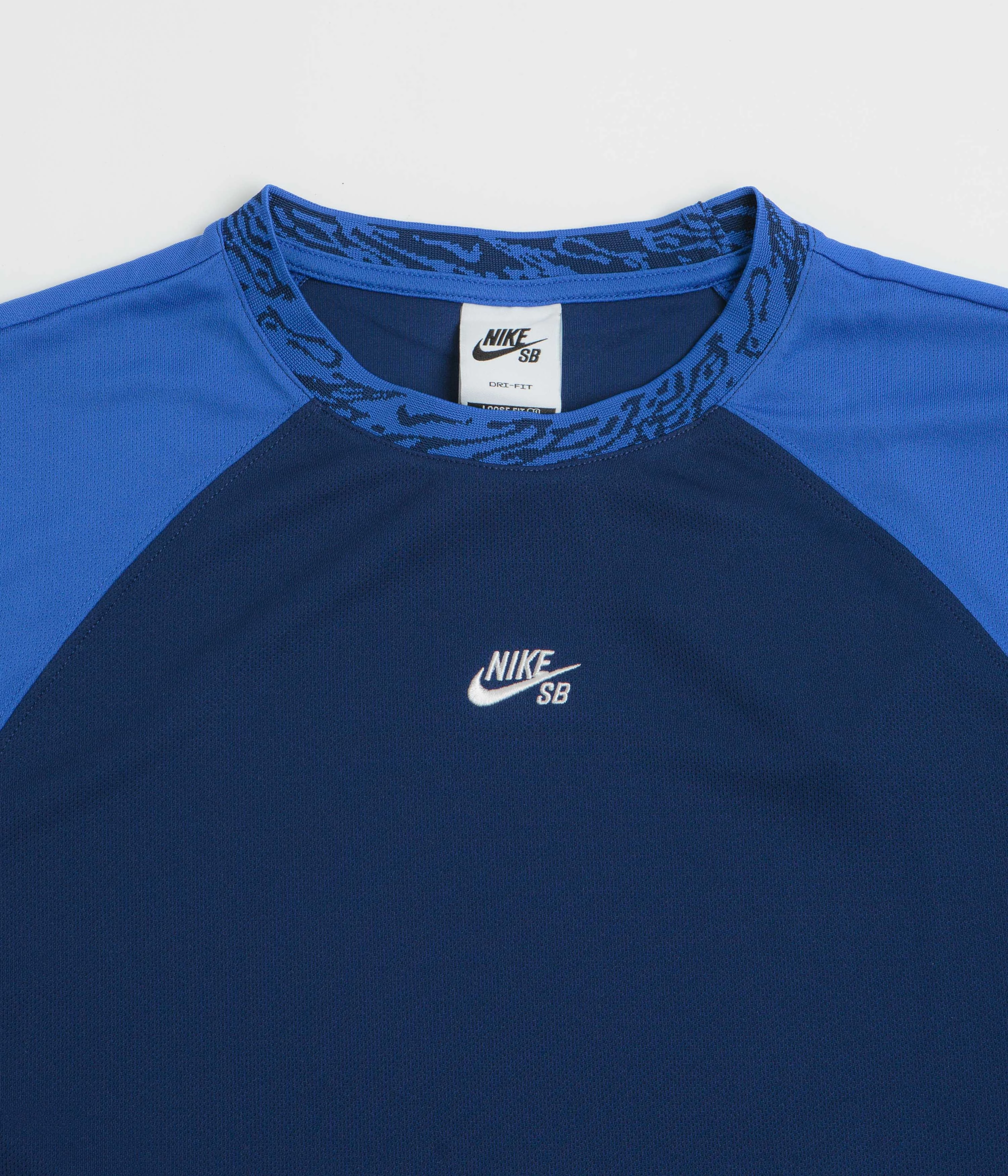 city break Floral Pattern Nike SB Knit Jersey - Blue Void / Game Royal / White