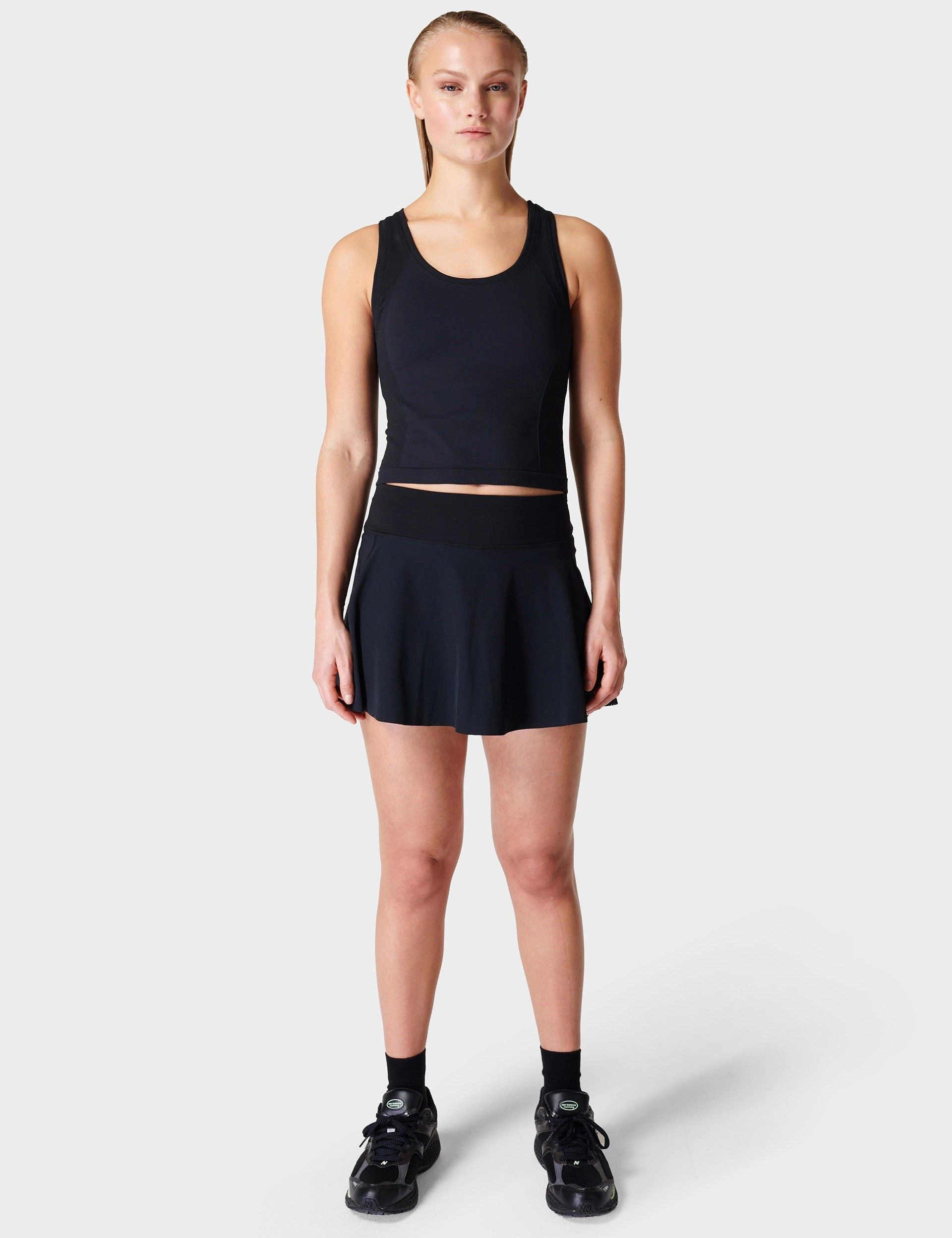 Desert use Athlete Crop Seamless Gym Vest - Black