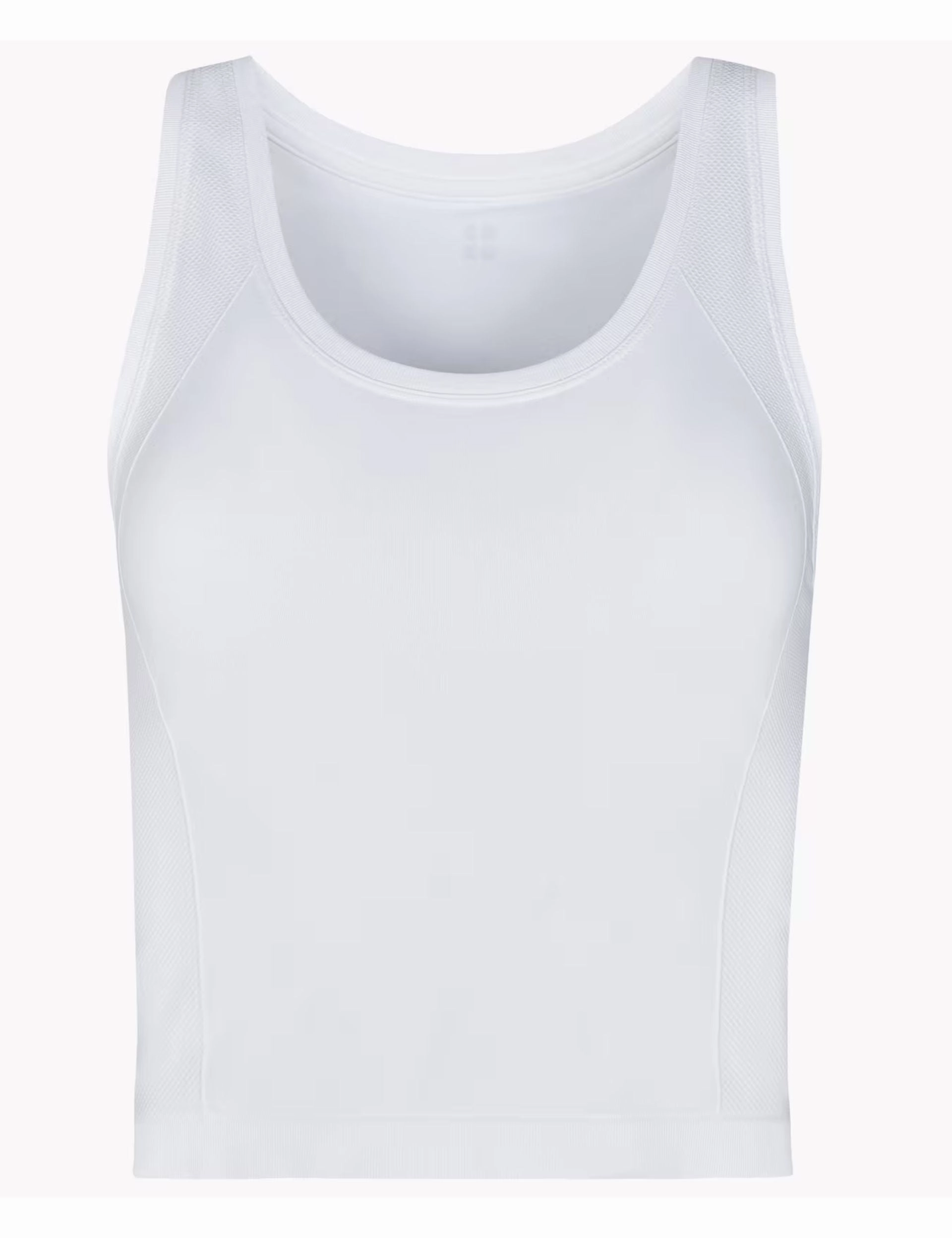 Athlete Crop Seamless Gym Vest - White Quick Coolness industrial use