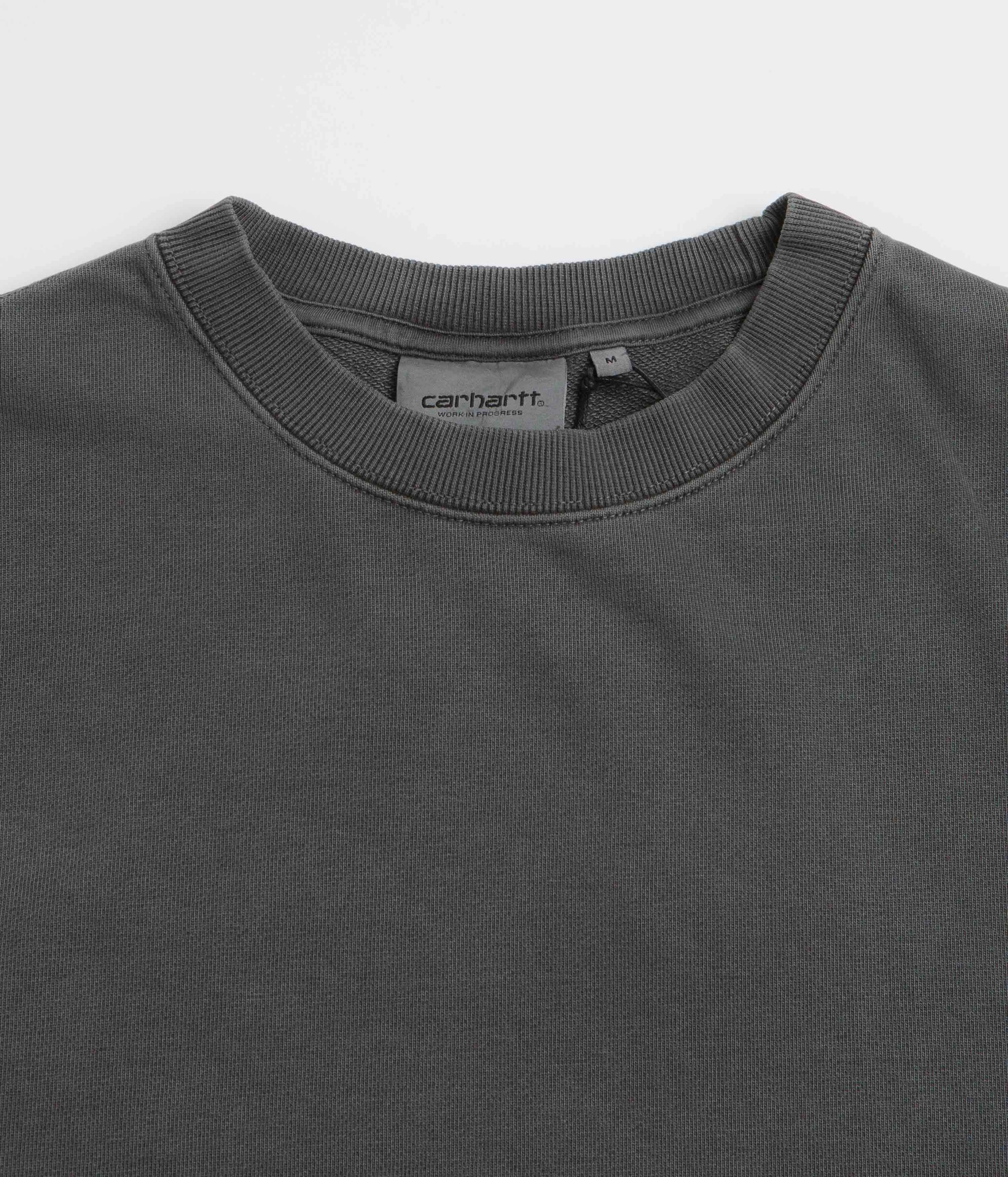 Carhartt Felt Script Crewneck Sweatshirt - Black / Black belt accents pattern trend