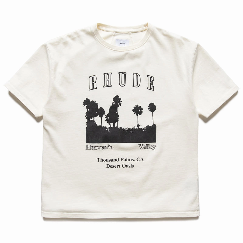 draping nursing clothes Rhude Thousand Palms Tee - Vintage White/Black