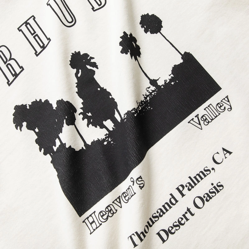amusement park venue tie waist Rhude Thousand Palms Tee - Vintage White/Black