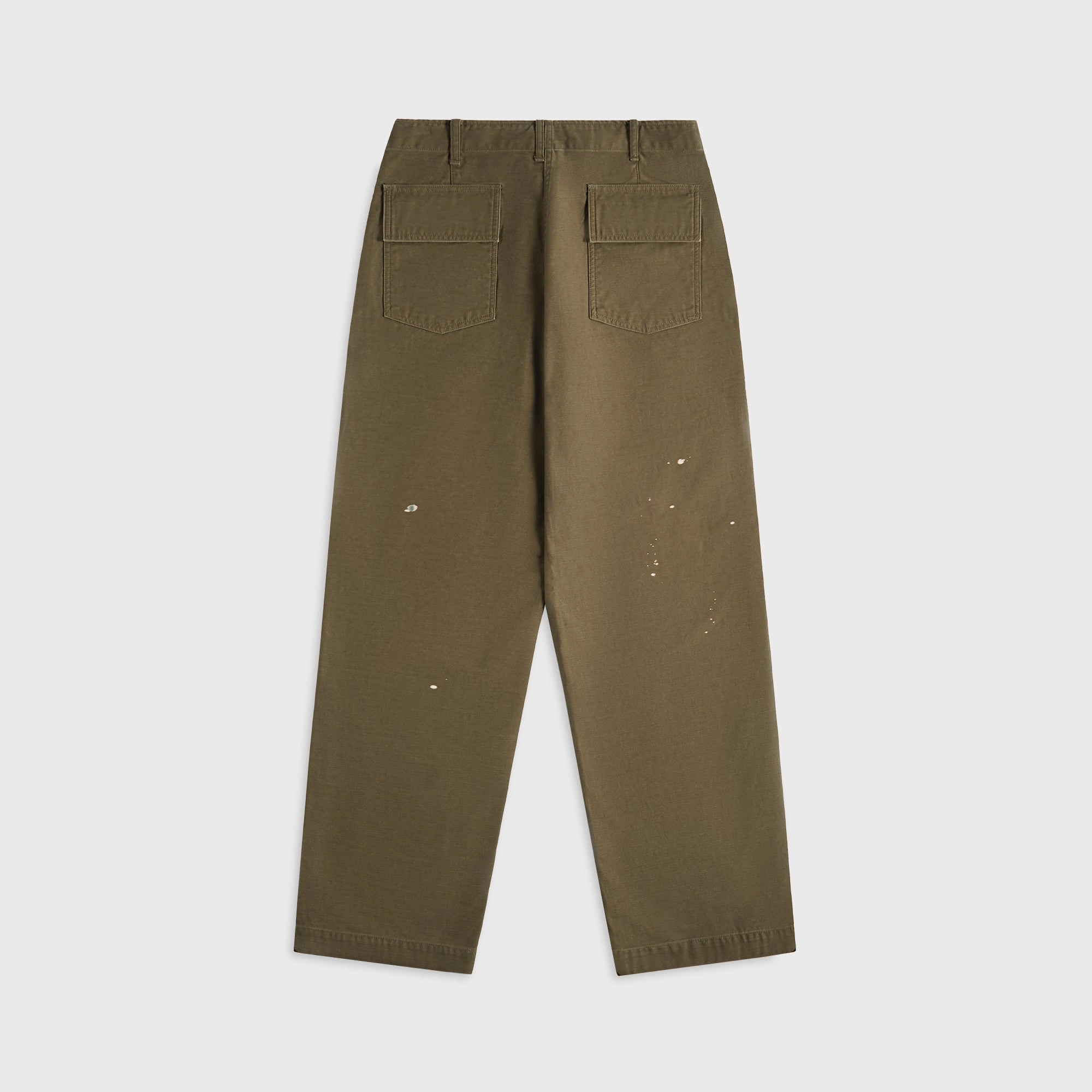 Fashion Fit Auralee Washed Baggy Satin Bleached Baker Pants - Khaki Brown