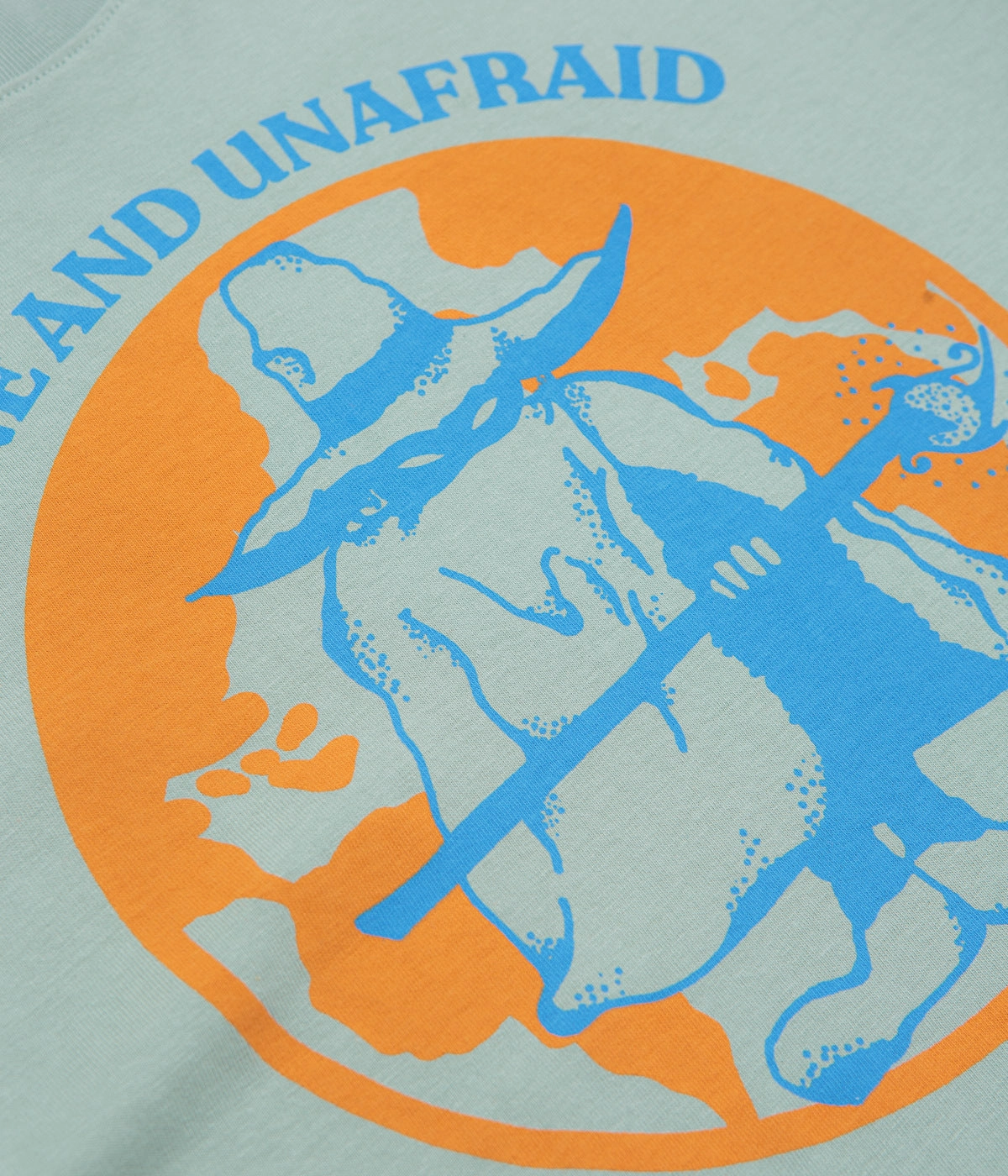 flatspot Alone And Unafraid T-Shirt - Blue Aloe solo travel