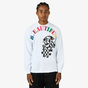 b.Eautiful Silhouette Long-Sleeve T-Shirt White Wrinkle Resistant Finish