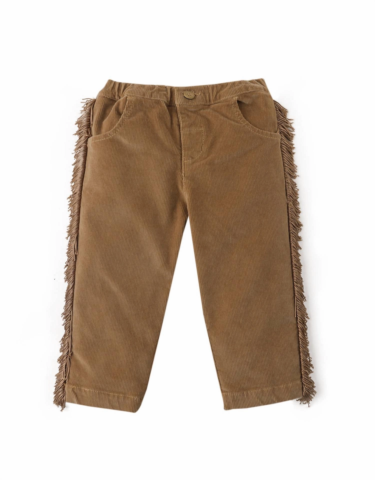 Baby Girl's Straight Leg Pull On Pants In Brown No Bunching