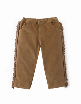 Flattering Cut Baby Girl's Straight Leg Pull On Pants In Brown