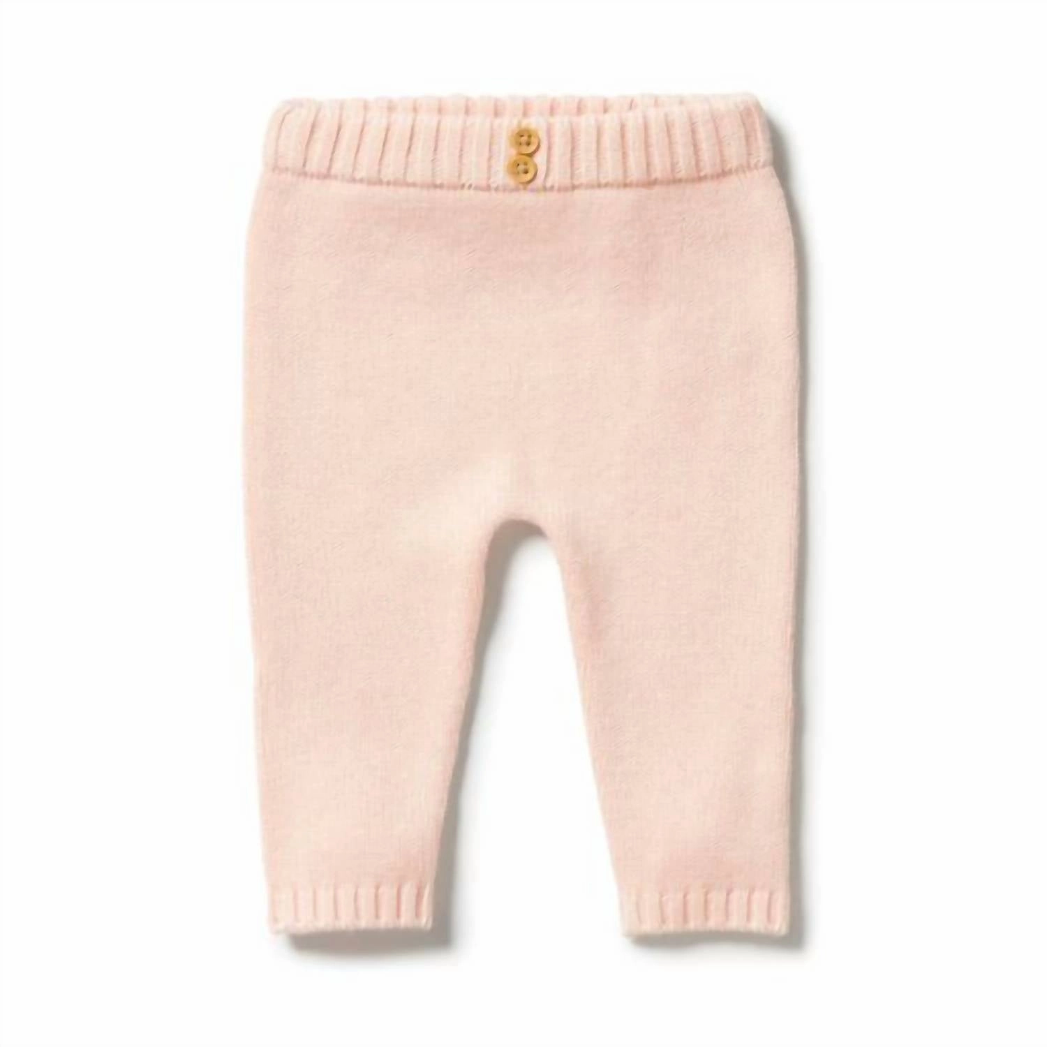 Comfy Cut Comfy Wearable Baby's Knit Leggings In Blush