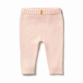 Comfy Cut Comfy Wearable Baby's Knit Leggings In Blush