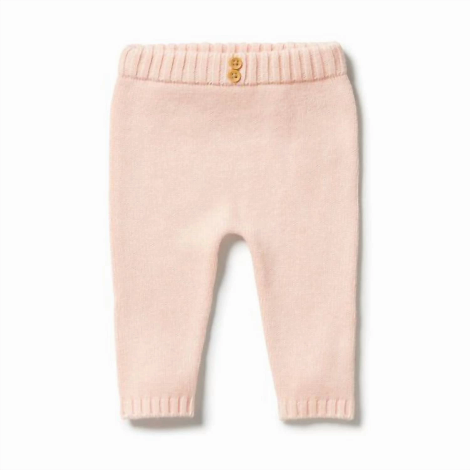 Ultra Stretch Baby's Knit Leggings In Blush
